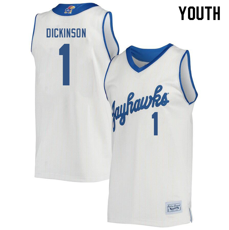 Youth #1 Hunter Dickinson Kansas Jayhawks College Basketball Jerseys Stitched Sale-Retro - Click Image to Close